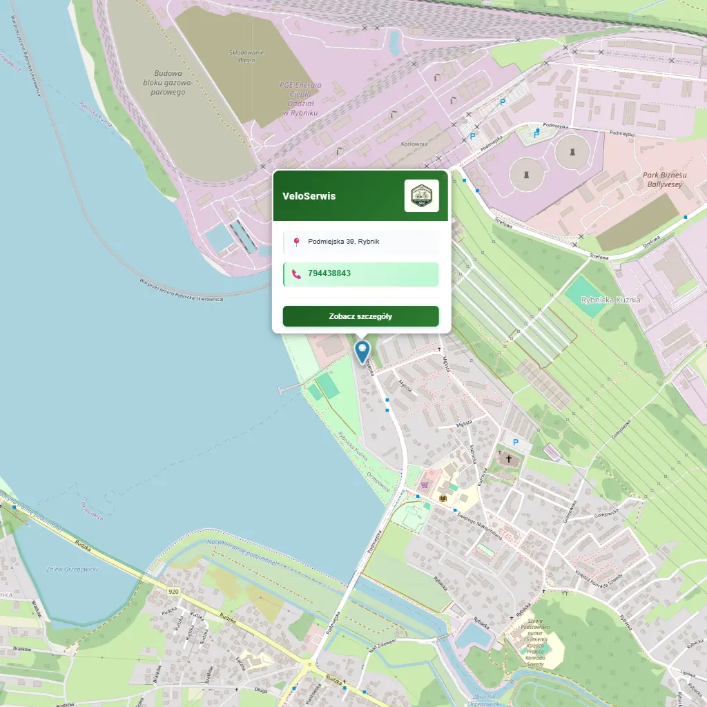Interaktywna mapa serwisów rowerowych CycloPick