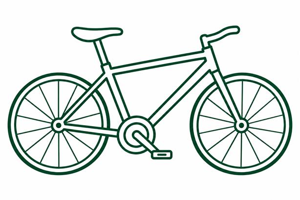 Schemat roweru z zaznaczonymi miejscami, w których znajduje się numer ramy